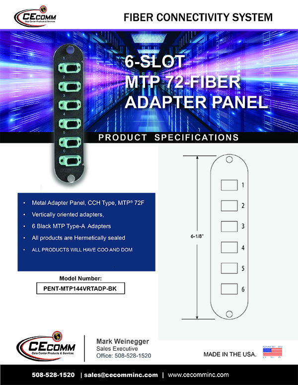 6 Slot 72-Fiber Adapter